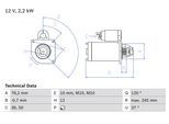 BOSCH Starter 0986025370 für Volvo
