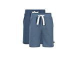 Sweatshorts MINYMO "Sweatshorts MIBasic 2 Pack", Mädchen, Gr. 122, N-Gr, blau (new navy), Obermaterial: 100% Baumwolle CO., Hosen Sweatshorts