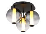 GLOBO LIGHTING Deckenleuchte "LACY", schwarz matt, Ø 38cm H: 29,5cm, 1 Stk., Leuchten, Deckenlampe Wohnzimmer-Leuchte Schlafzimmer-Leuchte Flur Küche, Deckenleuchte