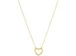 Charm-Kette AMOR "Herz", gold (gelbgoldfarben), Halsketten, Damen, Silber 925 (Sterlingsilber), L: 42 B: 1,2mm, B:1,2mm