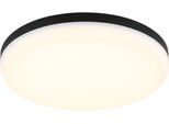 GLOBO LIGHTING Deckenleuchte "MATTHEW", weiß (schwarz matt), Ø 30cm H: 5cm, 1 Stk., Leuchten, Deckenlampe schwarz Kunststoff weiß matt CCT 3000/4000/6500K, Deckenleuchte