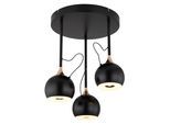 GLOBO LIGHTING Deckenleuchte "DONOVAN", schwarz matt, 1, Ø 32,5cm H: 42cm, 1 Stk., Leuchten, Deckenleuchte Schwarz/Gold, Acryl opal, magnetisch, LED 30W, Deckenleuchte