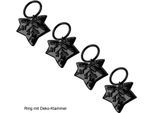 Gardinenring LIEDECO "Blatt" Gr. 1, schwarz, Ø:1,6cm, Metall, Gardinenbefestigungen, für Gardinenstangen Ø 16 mm