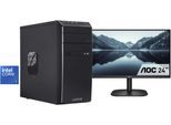 CAPTIVA Business-PC-Komplettsystem "Power-Starter I98-594 TFT Bundle", Energieeffizienz: E (A-G), schwarz, ohne Betriebssystem, 8 GB RAM 1.000 GB SSD, Computer_Komplettsysteme