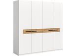 Kleiderschrank HOME AFFAIRE "NIEL, Schlafzimmerschrank, Garderobe, Schrank", weiß, eiche artisan, B:200cm H:200cm T:55cm, FSC-zertifizierter Holzwerkstoff, Schränke, Kleiderschrank, Kleiderschrank, Schrank, Schlafzimmer, Jugendzimmer