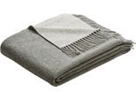 Wohndecke BIEDERLACK "Soft Impression im Doubleface-Look", grau, B:130cm L:170cm, Baumwolle, Kaschmir, Wohndecken, Wohndecke, Baumwolle-Kaschmir-Mix