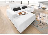 Ecksofa DOMO COLLECTION "BRANDON inkl. Kopfteilverstellung, 214x100x80 cm, L-Form", weiß, B:214cm H:80cm T:175cm, Sofas, Ecksofa, Mit Kopfteilverstellung, auch in Leder und Cord, L-Form