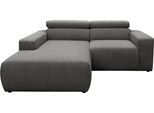 Ecksofa DOMO COLLECTION "BRANDON inkl. Kopfteilverstellung, 214x100x80 cm, L-Form", grau, B:214cm H:80cm T:175cm, 100% Polyester, Sofas, Ecksofa, Cord, grau