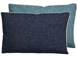 Kissenbezug BIBERNA Gr. 3, blau (dunkelblau, bleu), B:40cm L:60cm, Baumwolle, 100% Baumwolle, Kissenbezüge, Kissenbezug