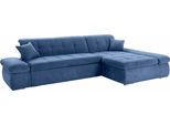 Ecksofa DOMO COLLECTION "NMORIC XXL, 300x172x80cm, L-Form", blau, B:300cm H:80cm T:172cm, Chenille (85% Polyester, 15% Acryl);Luxus-Microfaser (100% Polyester);Struktur ( 100% Polyester);Microfaser PRIMABELLE (100% Polyester), Sofas, Ecksofa, wahlweise mit Bettfunktion und Armlehnverstellung