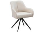 Livetastic Armlehnstuhl , Beige , Holz, Metall, Textil , Pappel , Sperrholz , Drehkreuz , 62x83x62 cm , Sitzfläche 360° drehbar , Esszimmer, Stühle, Polsterstühle