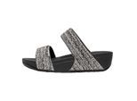 Fit Flop Dames/Dames Lulu Shimmer Weave Sliders (Zwart)
