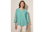 Shirtbluse CECIL, Damen, Gr. M (40), grün (adriatic grün), Stoff, 100% Viskose, unifarben, normal normal, Rundhals, Bündchen, Blusen, aus softer Viskose