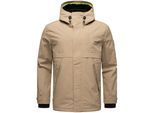 Regenjacke STONE HARBOUR "Zanjaar", Herren, Gr. M (50), beige, Obermaterial: 100% Nylon. Innenfutter: 100% Polyester. Ärmelfutter: 100% Polyester, gerade Po-bedeckend, hoch geschlossener Ausschnitt, mit Knöpfen,verstellbar Rippstrickbündchen mit Druckknöpfen,verstellbar, Jacken Regenjacke, Herren Übergangsjacke mit Fleece-Futter