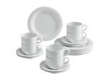 Novel Kaffeeservice Tavola, Weiß, Keramik, 18-teilig, 200 ml,200 ml, Lfgb, Essen & Trinken, Geschirr, Geschirr-Sets, Kaffeeservice