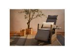 Ambia Garden Garten-Relaxsessel, Grau, Metall, Kunststoff, Textil, Füllung: Schaumstoff, 57x73x105 cm, integrierter Tisch, Gartenmöbel, Liegestühle