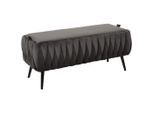 Xora Hockerbank, Schwarz, Dunkelgrau, Metall, Textil, 2-Sitzer, 110x46x45 cm, Truhe im Sitz, in verschiedenen Größen erhältlich, Esszimmer, Bänke, Sitzbänke