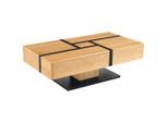 Livetastic Couchtisch, Schwarz, Eiche, Holz, Metall, Holzwerkstoff, Eiche, furniert, 2 Schublade(n) Schubladen, rechteckig, Bodenplatte, Sockel, 65x40x120 cm, Stauraum, einfacher Aufbau, Wohnzimmer, Wohnzimmertische, Couchtische, Couchtische mit Stauraum