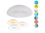 NÄVE LED Deckenleuchte "Karim", weiß, 1, Ø 48cm H: 12cm, 1 Stk., Leuchten, Dimmbar per Funk-Fernbedienung, CCT, Memory, Nachlicht, Timer, D: 48cm, LED Deckenleuchte