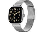 Smartwatch ICE-WATCH, silberfarben, silberfarben, Smartwatches, Damen, Smartwatch, Armbanduhr, Damenuhr, Lederarmband, Bluetooth, digital