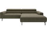 Ecksofa "Tossa, Modernes Design trifft smarte Funktione, Breite 258 cm", braun (oliv), B:258cm H:71cm T:217cm, 100% Polyester, SCHÖNER WOHNEN-KOLLEKTION, Sofas, Ecksofa, Motorischer Sitzvorzug, Kopfteil-Funktion & Saugroboter-Höhe