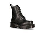 New Rock Unisex zwarte gotische militaire bikerlaarzen - MILI084N-S3