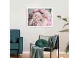 Bild QUEENCE "Amalia", rosa (farbe rahmen: weiß, farbe bild(er): rosa), B:60cm H:50cm, Acrylglas, Holz, Papier, Bilder, Bild, gerahmt, Rosen