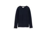 TOM TAILOR Damen Strickpullover mit Rundhalsausschnitt, blau, Uni, Gr. M