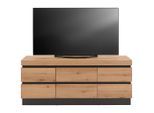 , Grau, Eichefarben , Holzwerkstoff , 2 Fächer , 2 Schublade(n) Schubladen , 160.8x68x45 cm , Wohnzimmer, TV-Möbel, TV- & Lowboards