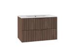 WASCHTISCH 80cm Siena Holz und Schwarz