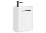 GÄSTE-WC-MÖBELSET Florence 2 Teile Weiß Hochglanz - 40 x 22 x 50 cm