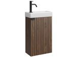 GÄSTE-WC-MÖBELSET Bosco 2 Teile Walnuss Braun - 40 x 22 x 68 cm