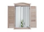 WANDSPIEGEL MIT FENSTERLÄDEN Braun