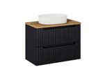 WASCHTISCH 80.4cm Riva Schwarz und Holz
