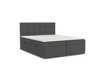 BOXBETT Lean 140/200 cm Anthrazit im Megan Stoff