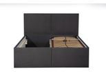 POLSTERBETT Milano Anthrazit 180 x 200 x 40 cm Stauraum Mit hochwertiger Matratze H3 (bis 120 kg) und Lattenrost