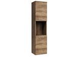 BADEZIMMERSCHRANK Montreal mit 2 Türen Braun Eiche - 30 x 30 x 130 cm
