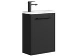 GÄSTE-WC-MÖBELSET Florence 2 Teile Schwarz Hochglanz - 40 x 22 x 50 cm
