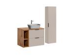 BADMÖBEL 80.6cm Adriel 2er-Set Beige