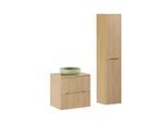 BADMÖBEL 60.6cm Isaline 2er-Set Helle Eiche