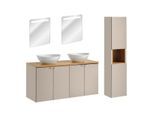 BADMÖBEL 120cm Manoa 2er-Set Kaschmir - Holz