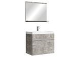 BADMÖBEL-SET Montreal 3 Teile Beton Grau - 60 x 35 x 51 cm