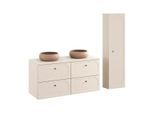 BADMÖBEL 120.6cm Sanae 2er-Set Sandbeige