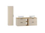 BADMÖBEL 140.6cm Astrid 2er-Set Kaschmir und Holz
