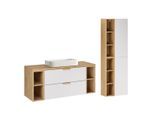 BADMÖBEL 120.6cm Oria 2er-Set Weiß