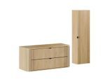 WASCHTISCHUNTERSCHRANK 120.4cm Mila 2er-Set Helle Eiche