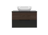 WASCHTISCH 80.6cm Sylla Schwarz und Holz