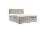BOXBETT Tessa 200/200 cm Hellbeige im Paros Stoff