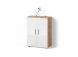 MIDISCHRANK Ronco Weiß Hochglanz/Goldkraft Eiche 60 x 81 cm