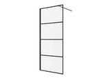 DUSCHWAND Essos - 50 x 200 cm - Schwarz - Walk-In Duschabtrennung aus Sicherheitsglas